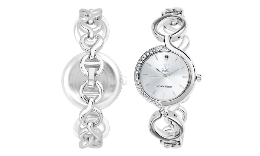 Image 7: Reloj analógico elegante con diamantes y cristales de SC Crystal