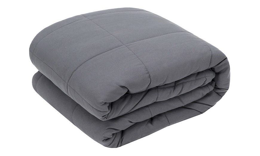 Image 2: Costway 15/17/20lbs Home Weighted Blanket Crystal Velvet Fabric w/Glass Beads