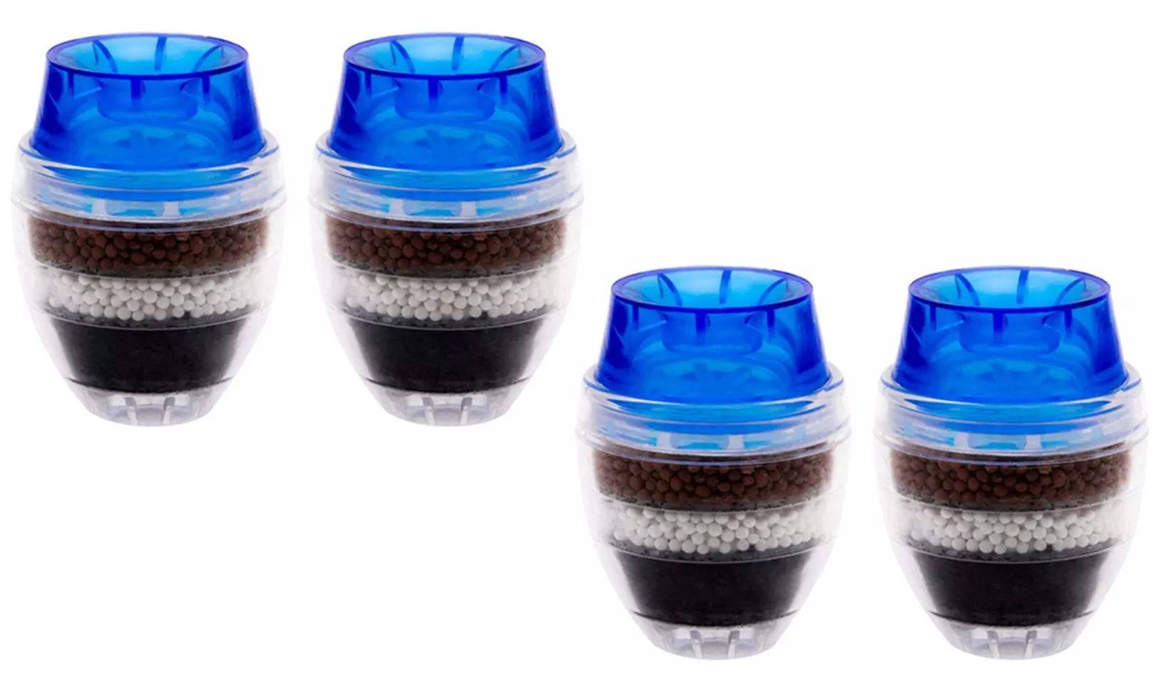 1x, 2x oder 4x Wasserfilter mit Bambus-Holzkohle und vierstufiger Filterung für Wasserhahn - Second Medium