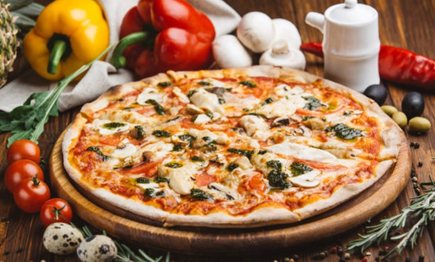 Image 1: Delicious Small Pizza and Drink Combo for One, Two, or Four People