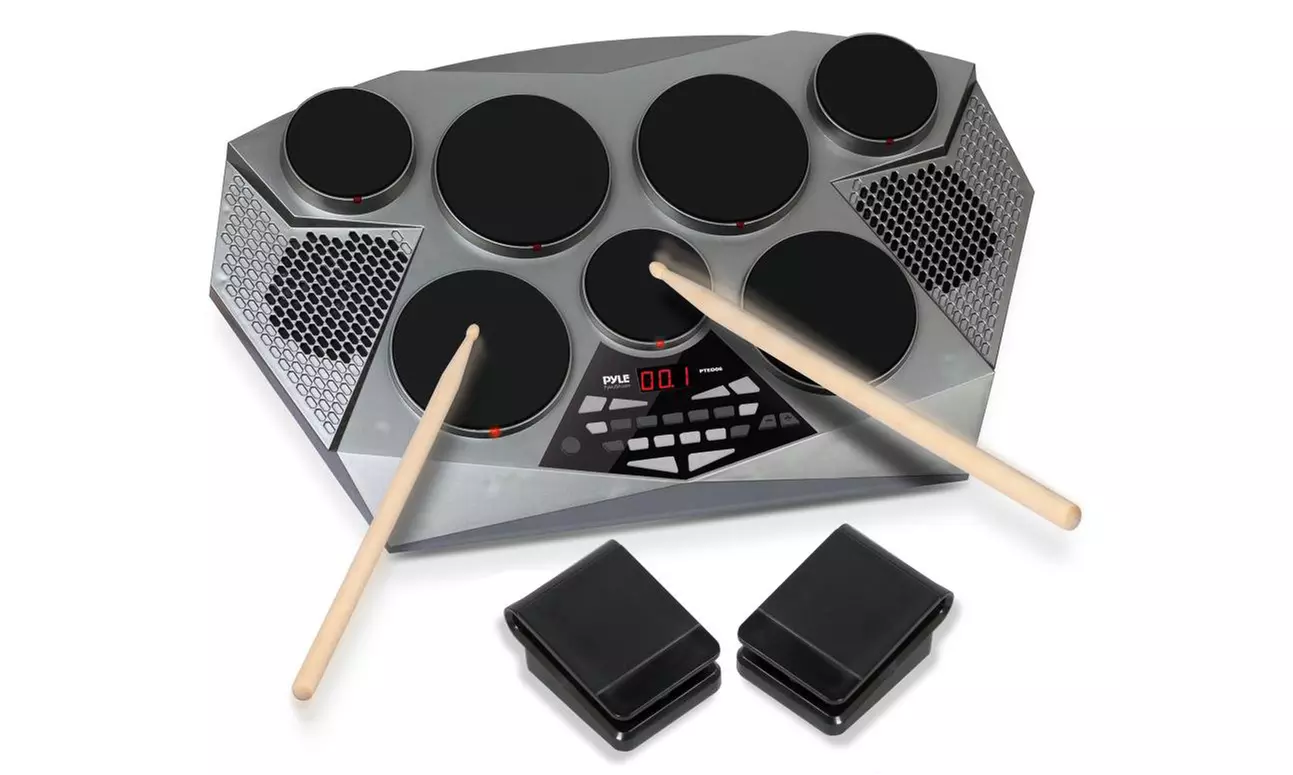 Pyle Tabletop Digital Drumming Kit (5-Piece) - Primary Image