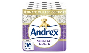 36 or 72 Andrex Supreme Quilts Toilet Tissue Rolls