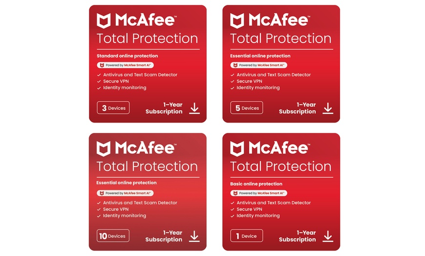 Image 1: Logiciel McAfee Total Protection 2025 pour 1, 3, 5 ou 10 appareils