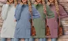 Womens Lightweight Turtleneck Long Sleeve Knit Tunic Top with Pockets