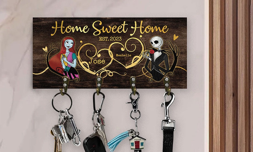 Image 4: Personalisiertes Schlüsselbrett aus Holz mit Namen in Design nach Wahl