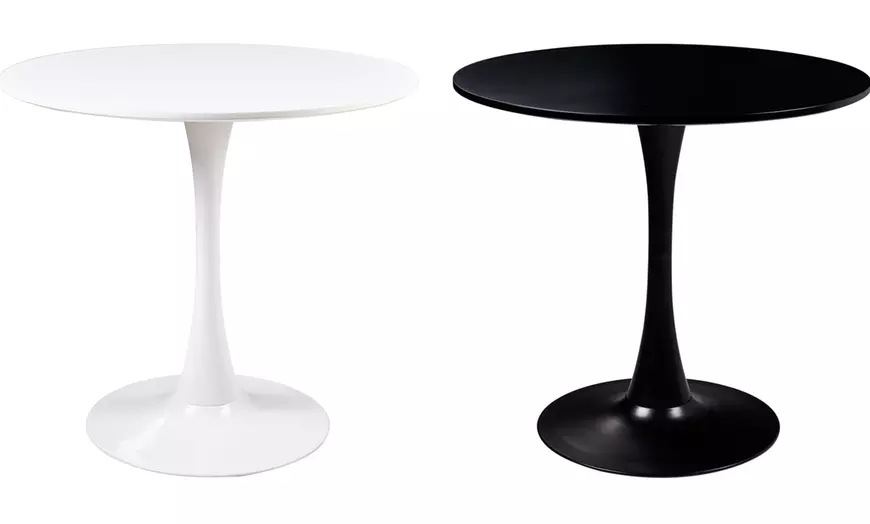 Image 1: Tavolo rotondo Modello Party 80x80cm, Bianco o Nero