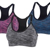 Image 3: 3-Pack Womens Padded Racerback Sports Bras Workout Yoga Bra