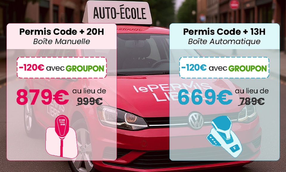 Pack permis avec code et heure de conduite avec Le Permis Libre