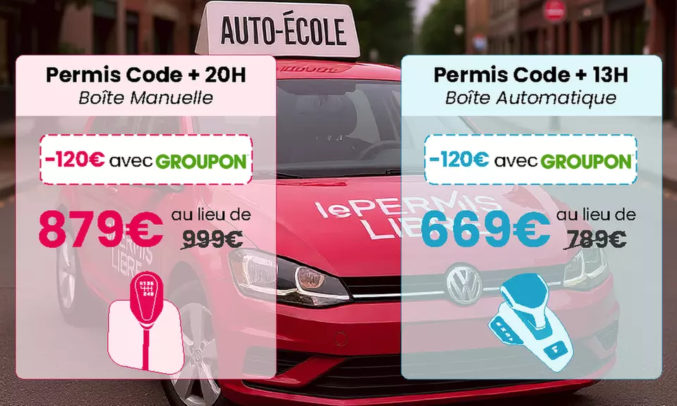 Pack permis avec code et heure de conduite avec Le Permis Libre
