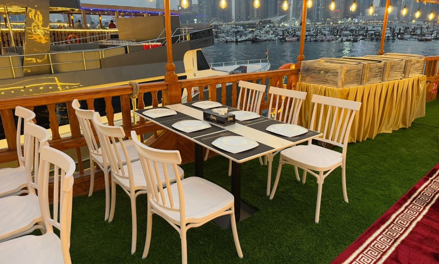 Image 2: 2-Hr VIP Marina Dhow Cruise with Dinner for 1, 2, 4 Adult, or 1 Child