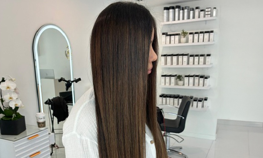 Image 1: Brazilian Blowout Smoothing Treatment + Optional Haircut 