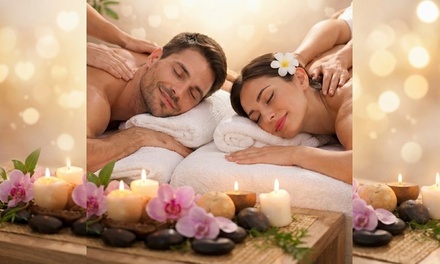 Luxury Couple Massage 60 min with Hot Stones, Steam eye Mask, Foot or Back Scrub, Aromatherapy - NB Therapy