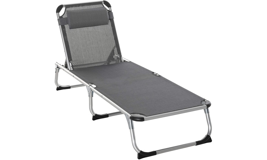 Image 2: Outsunny Foldable Sun Lounger selection