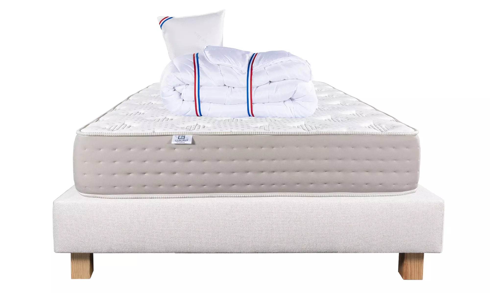 Matelas "Dreamlux", option sommier, oreiller, couette et tête de lit