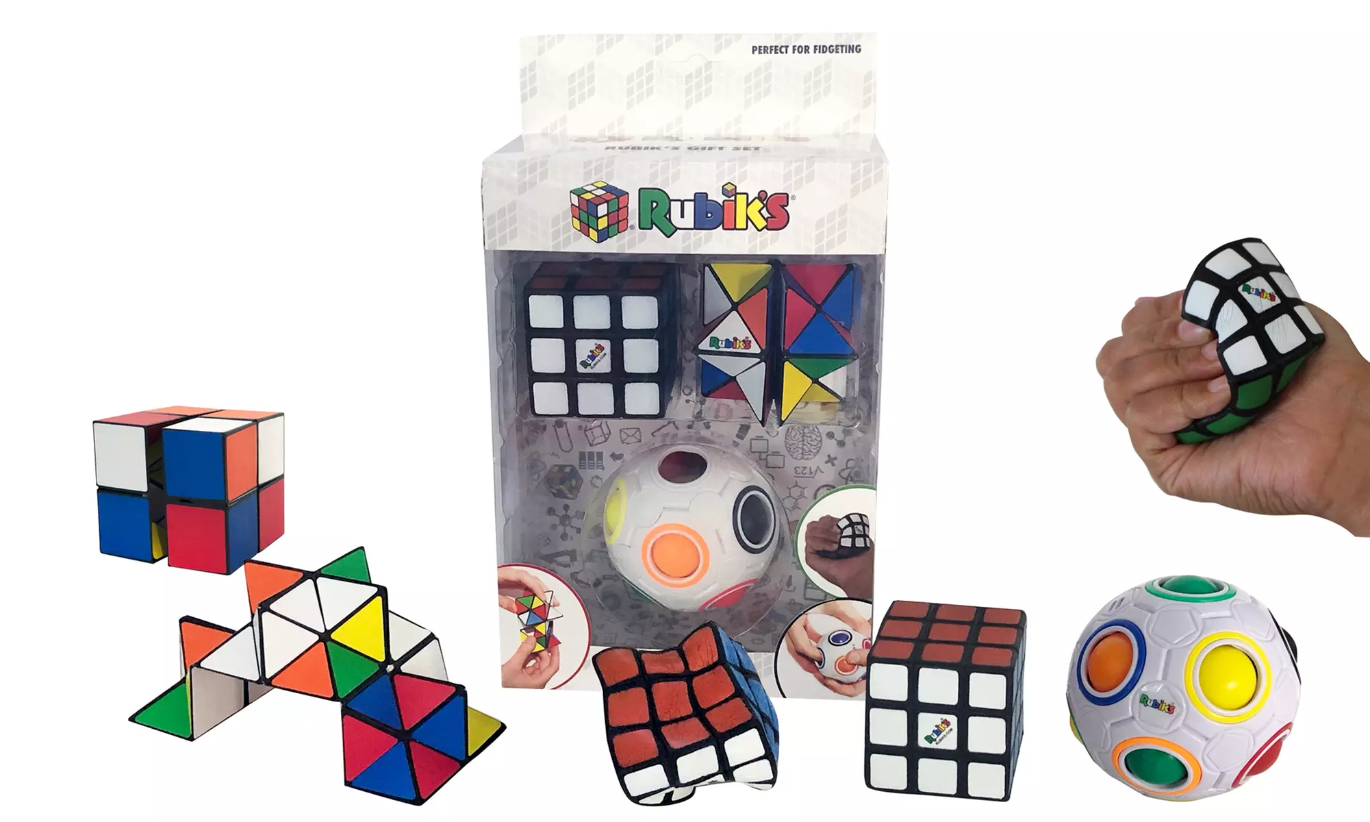 Rubik's Original Rainbow Ball, Squishy Cube, & Magic Star Set (3-Piece) - Primary Image