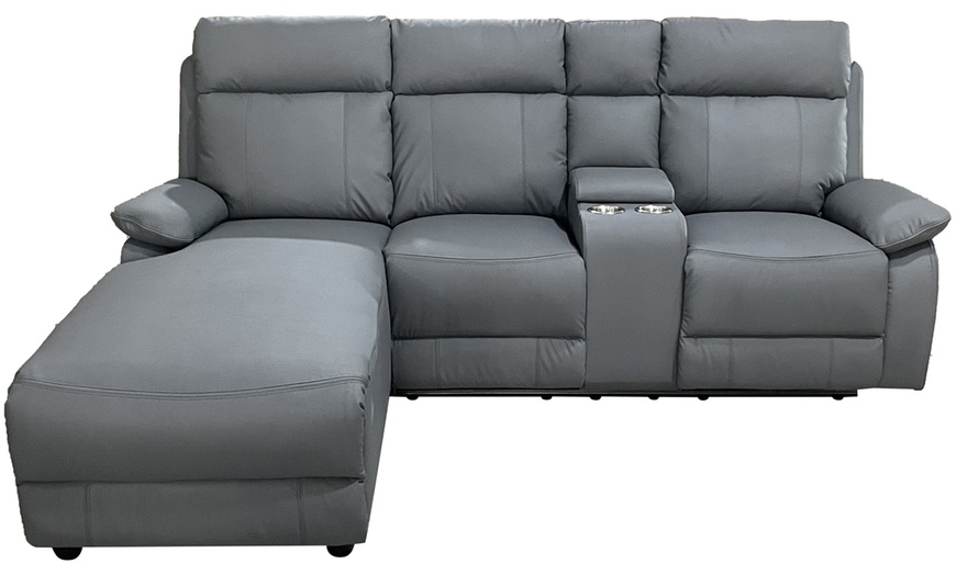 Image 9: DS Living Sorento 3 Seater Leather Corner Reclining Sofa