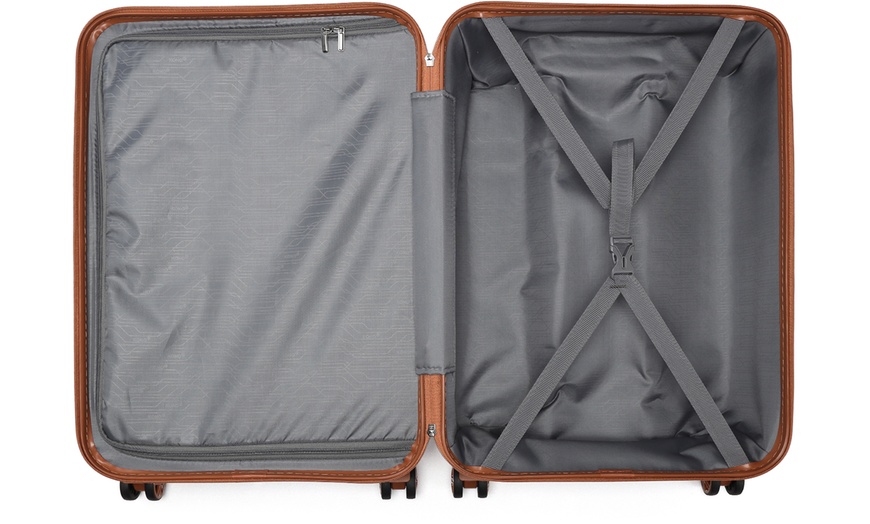 Image 8: KONO 20+24+28 Inch Grayish Blue ABS Hard Shell Suitcase with TSA Lock