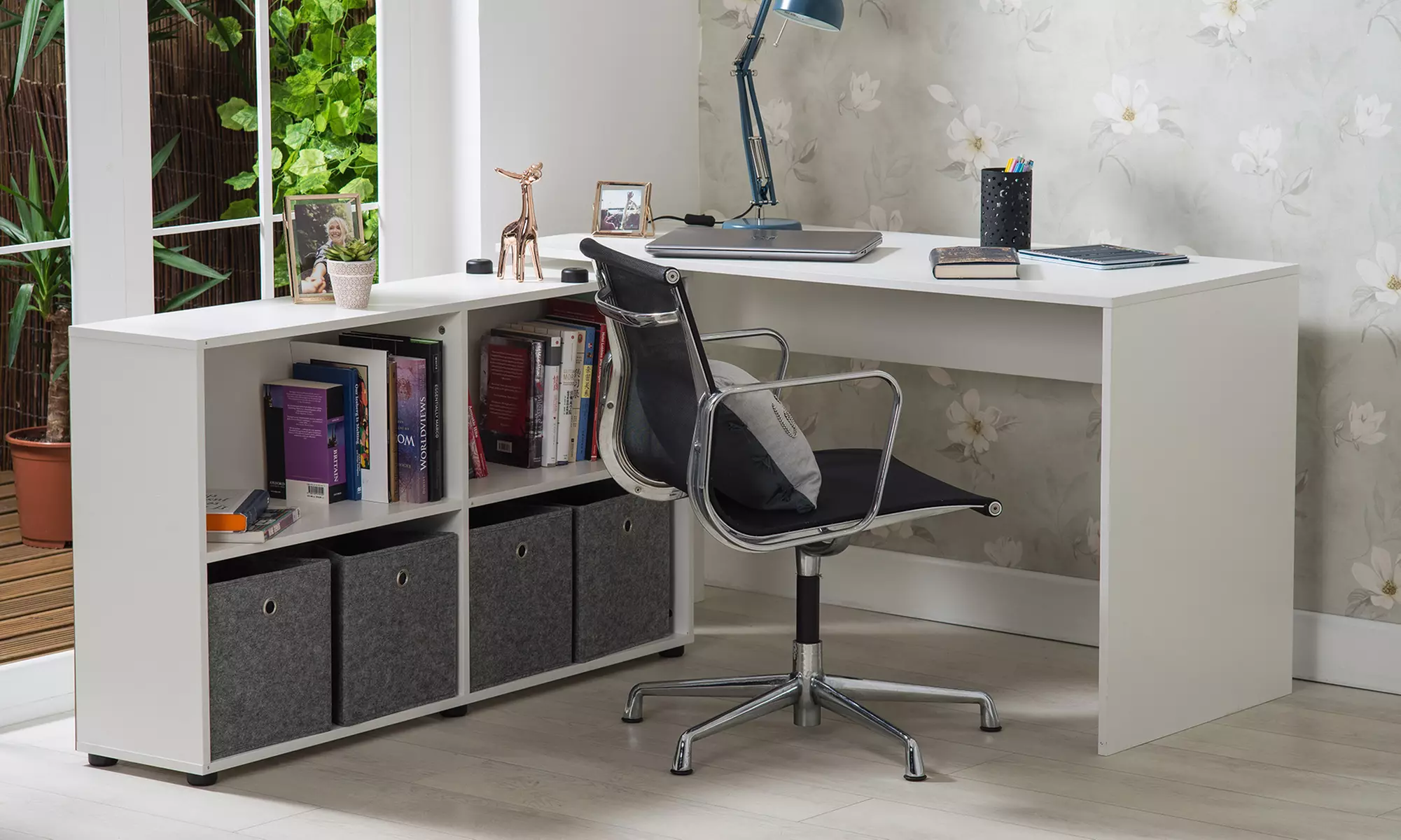 L-Shaped Foldable Corner Desk in Choice of Colour - Primary Image