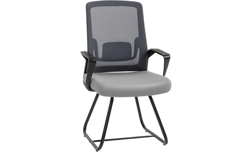 Image 6: HomCom Ergonomic Meeting Chair with Mesh Back Support