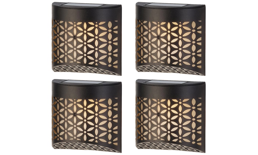 Image 10: Moroccan Solar Wall Lights - 4 Pack, Warm White LED