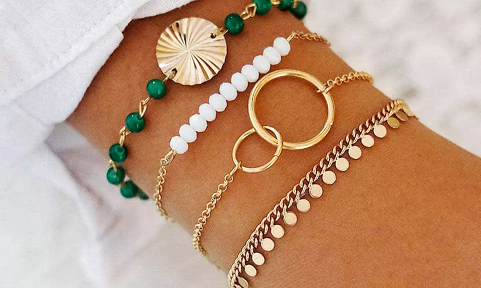 1, 2 ou 4 sets de 4 bracelets au look bohème - Primary Image