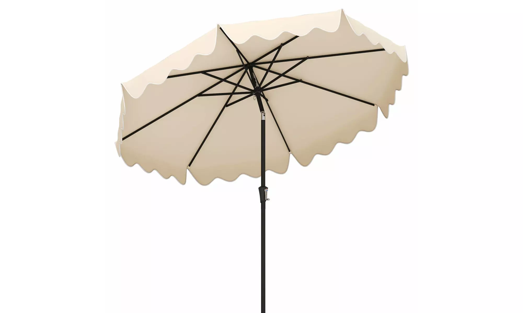 Costway 9 ft Patio Umbrella Two-Tier Market Table Umbrella Sun-Protective Canopy