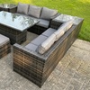 Image 2: U Shaped Rattan Effect Gardern Furniture Dining Sofa Set
