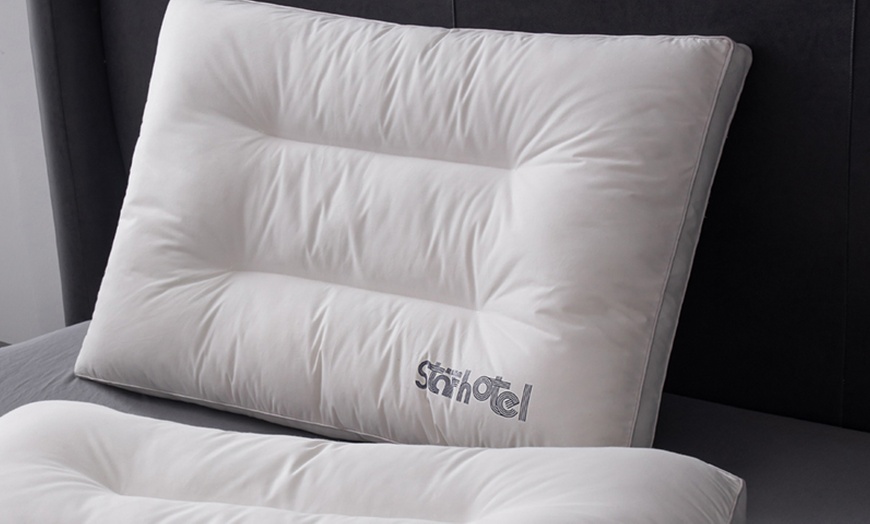 Image 15: 100% Cotton Hotel Grade Neck Support Pillow 2 Pack Set
