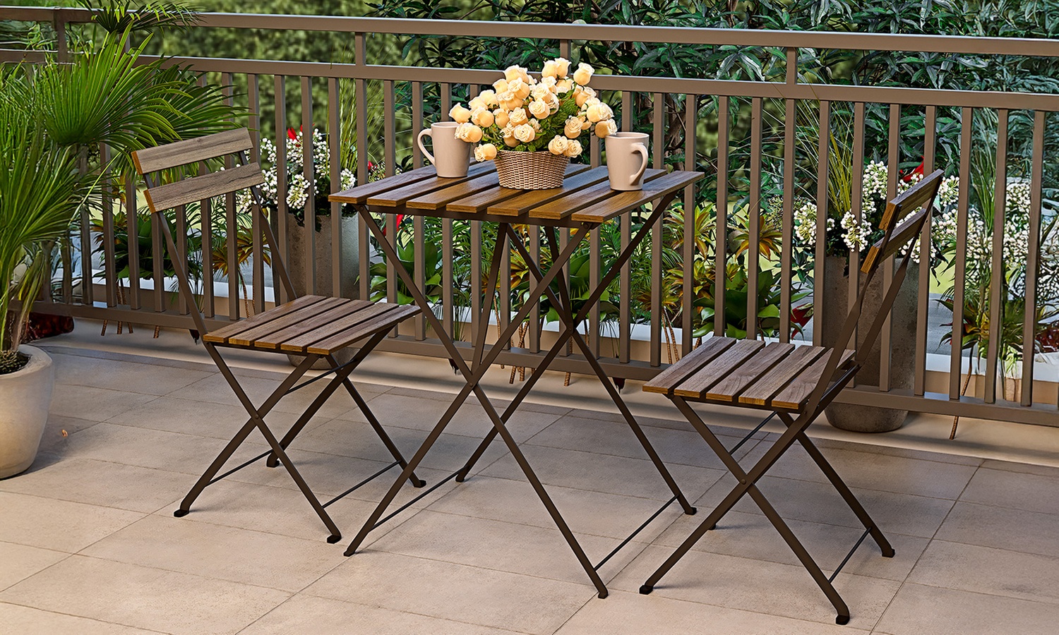 Set bistrot Hanoi con 1 tavolino e 2 sedie