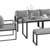 Image 3: Outsunny Six-Piece L-Shaped Garden Furniture Set