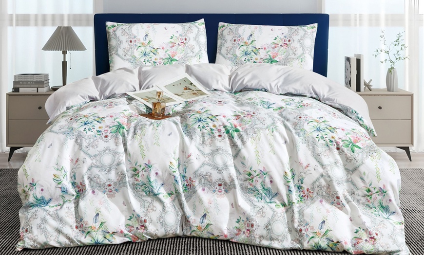 Image 9: Reversible Easy Care Printed Duvet Set in Various Styles