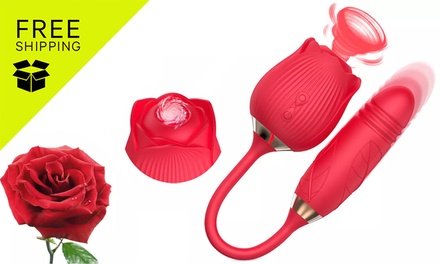2 in 1 Dual Rose Sucking Vibrator x1; Free Shipping