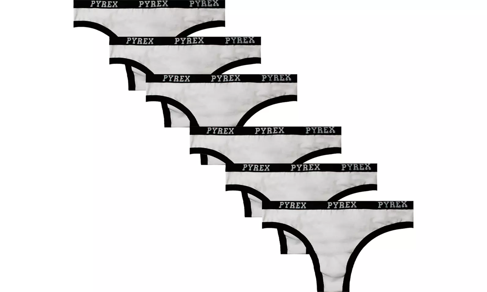 Pack di 3 o 6 tanga o perizoma in cotone bielastico Pyrex