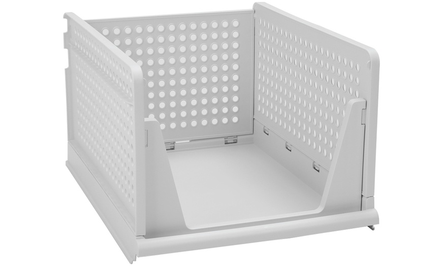 Image 10: Foldable Stackable Drawer Storage Basket 