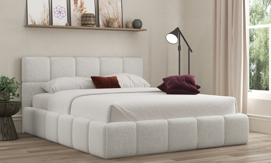 Image 1: DS Living Ovella Cubed Upholstered Bed