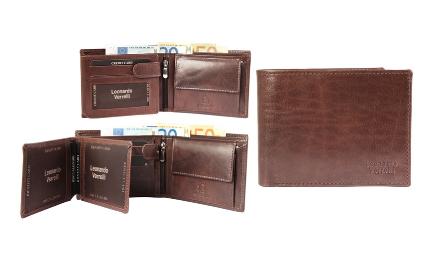 Image 9: Leonardo Verrelli Echtleder-Geldbeutel