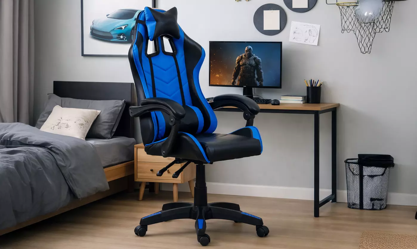 Sedia gaming in similpelle reclinabile e regolabile