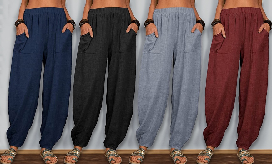 Image 1: Women's Loose Casual Home Harem Pants
