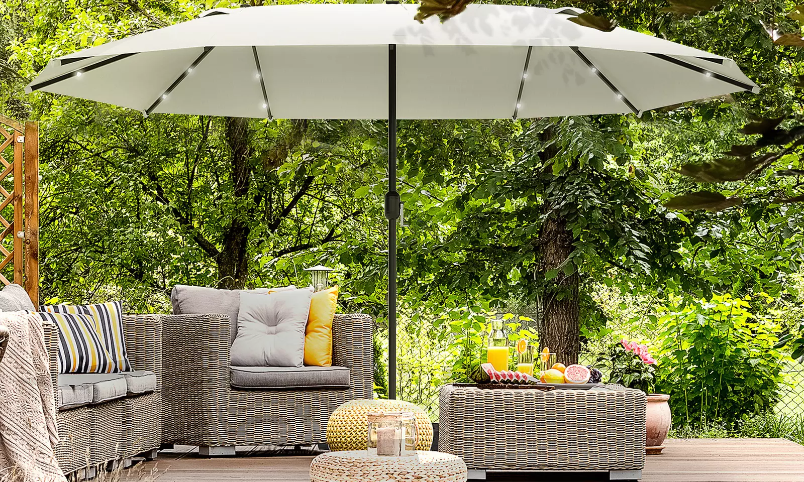 Outsunny 4.4m Double-Sided Sun Umbrella Garden Parasol