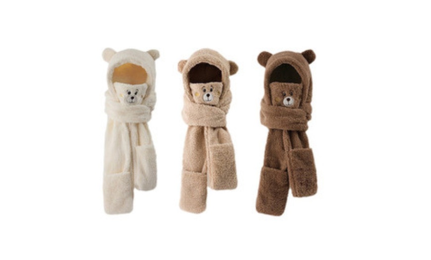 Image 2: 4-in-1 Warm Set, Includes Hat, Scarf, Gloves and Mask