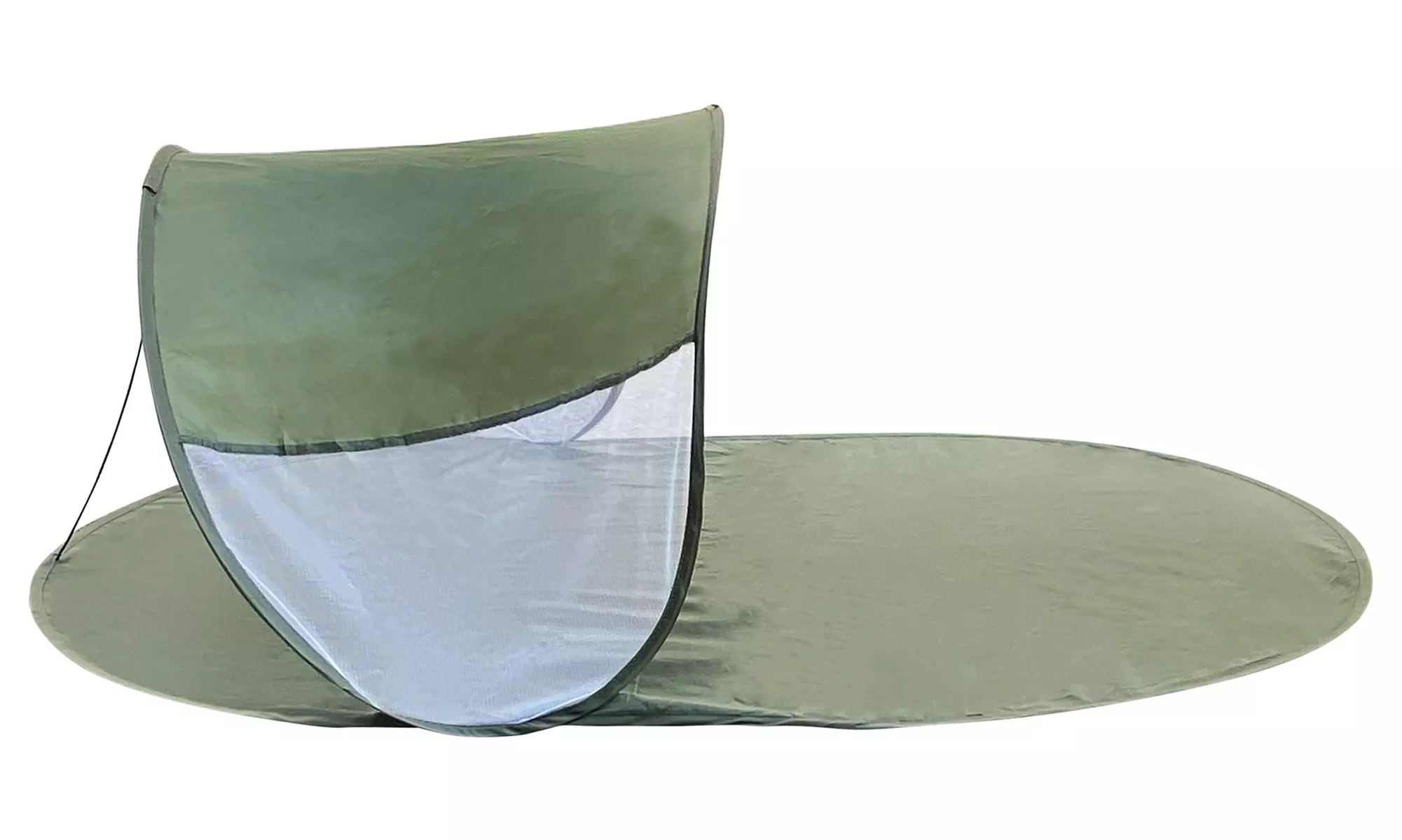 Tapis de plage avec parasol à structure escamotable