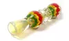 Single Rasta Hand Blown Glass One Hitter Pipe