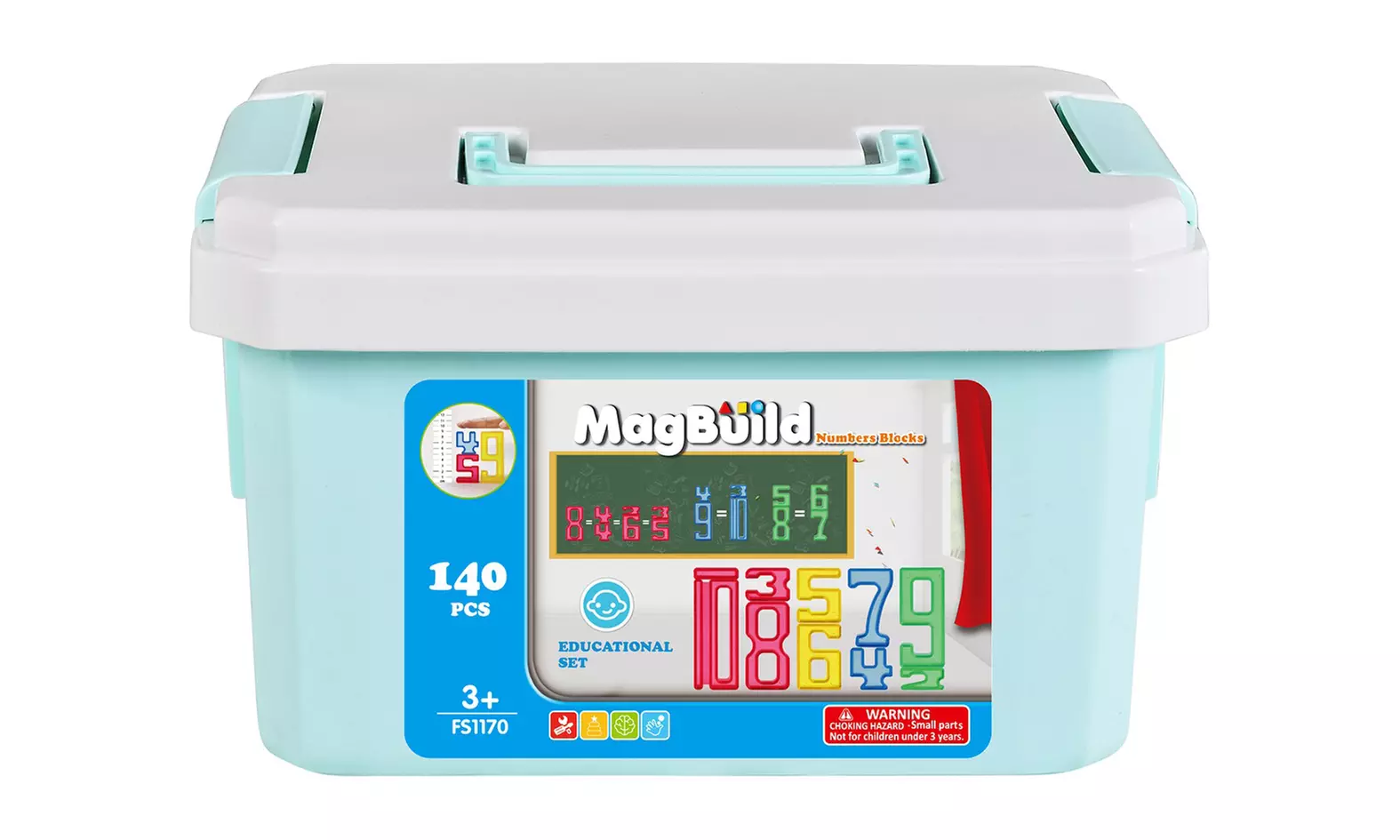 Zummy Math Number Manipulatives Education Unique Memory Blocks Math (140-Piece)