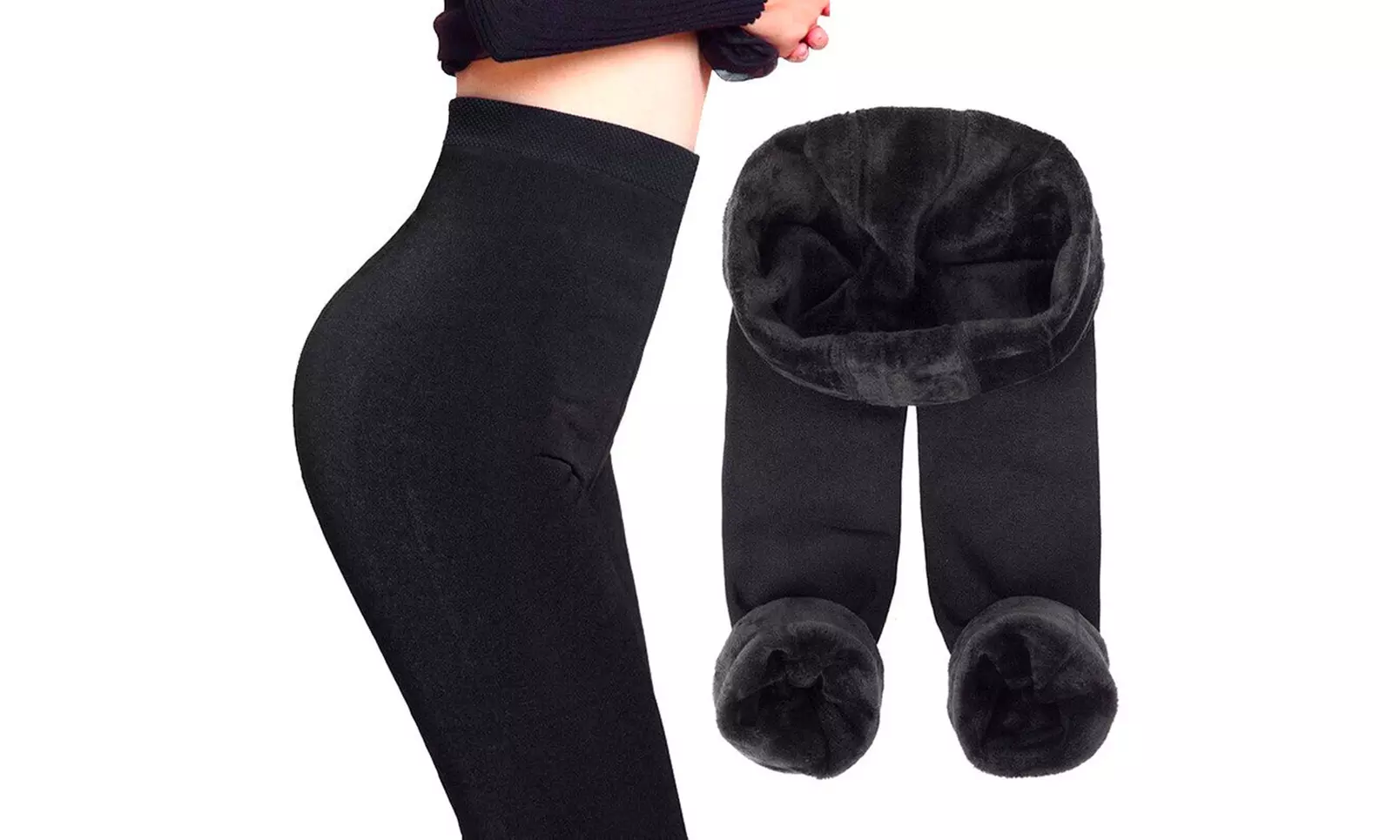 1, 2 ou 3 leggings thermiques fourrés chauds pour femme - Primary Image