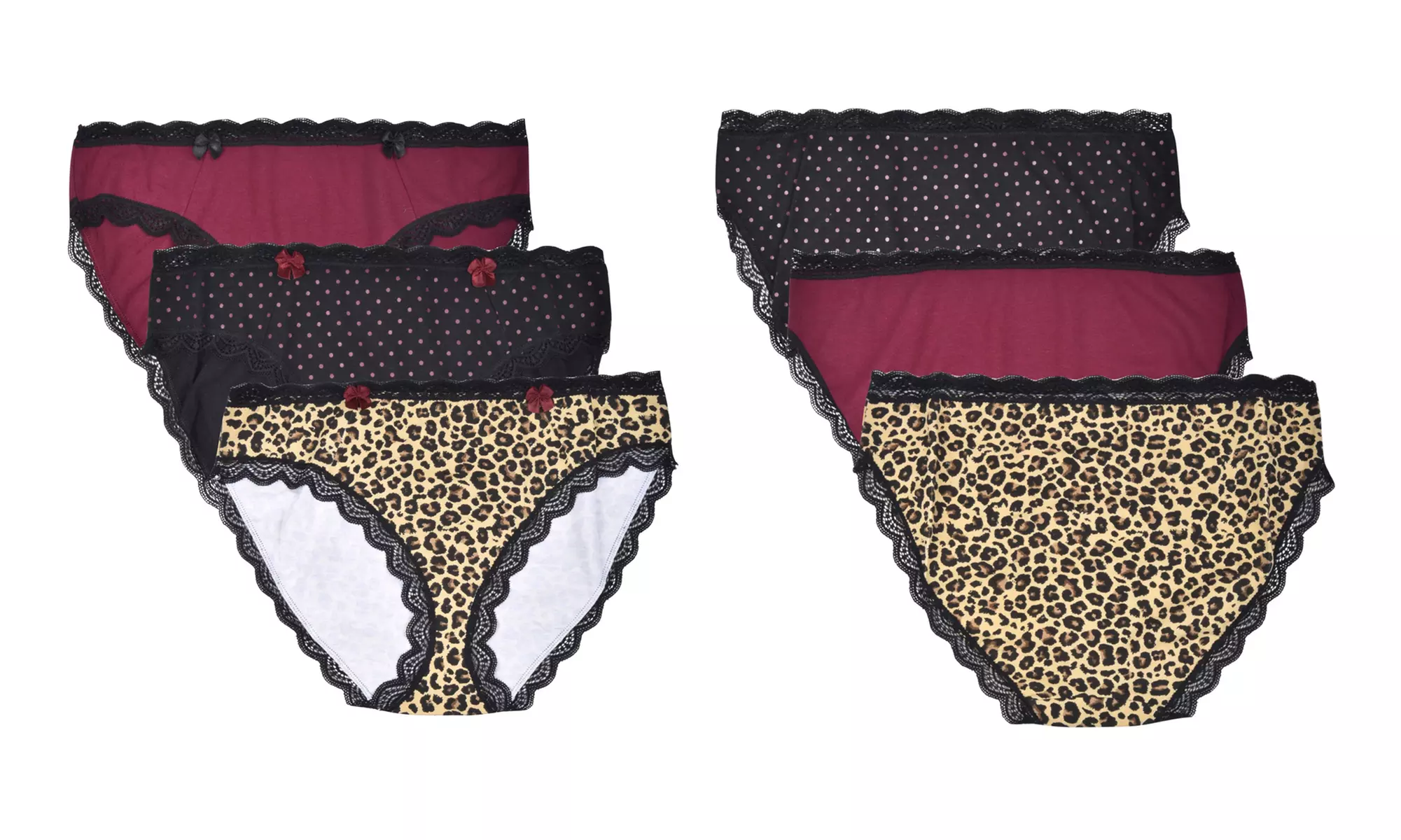 Donna L'oren Women's Panties 6-Pack S-XL- Bikinis or Hi-cuts