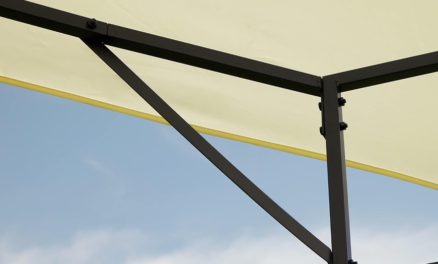 Image 3: Outsunny Portable Steel Garden Gazebo 3m x 3m