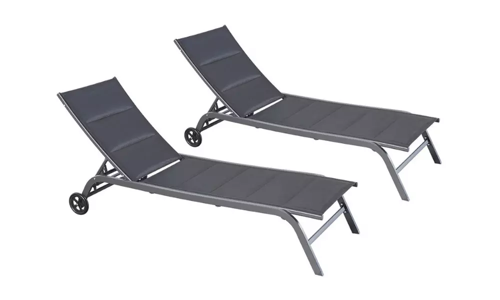 Lot de 2 transats en aluminium AUCKLAND, Kokoon