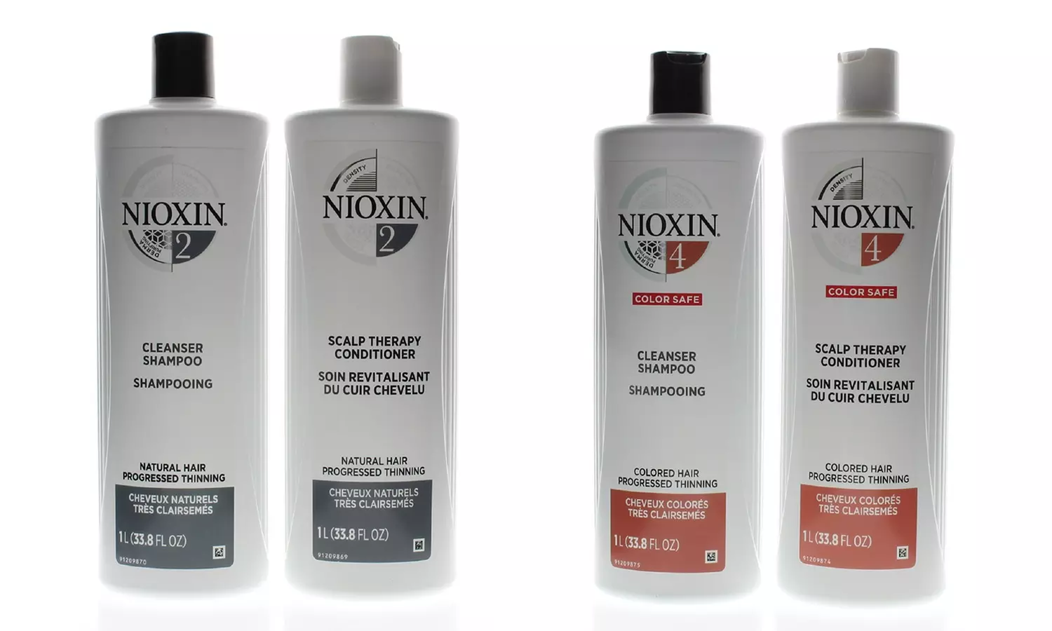 Nioxin System 2 and 4.  Shampoo and Scalp Therapy Conditioner Liter Duo