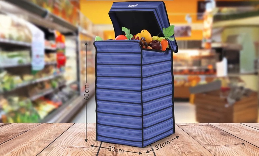 Image 13: Hoppa Lightweight Four or Six Wheel Folding Shopping Trolley