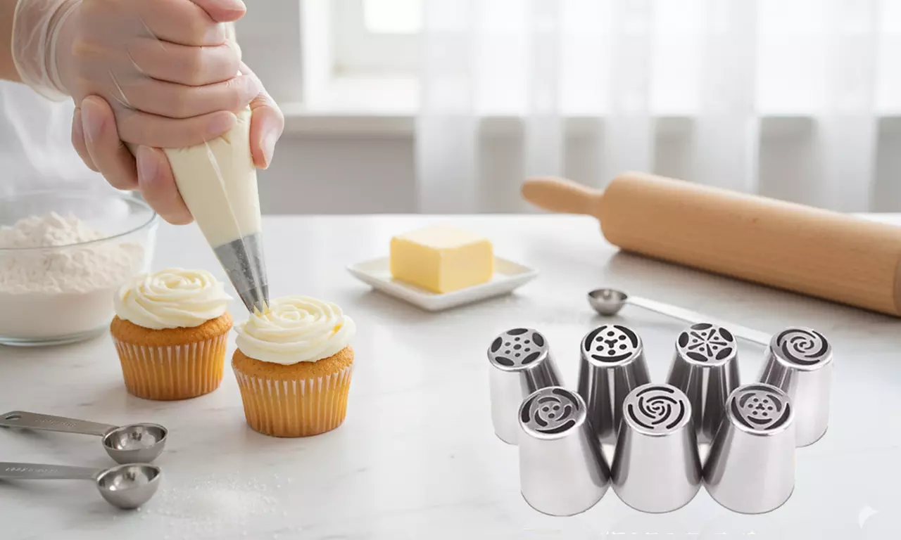 Set of 7 Easy Flower Icing Tips